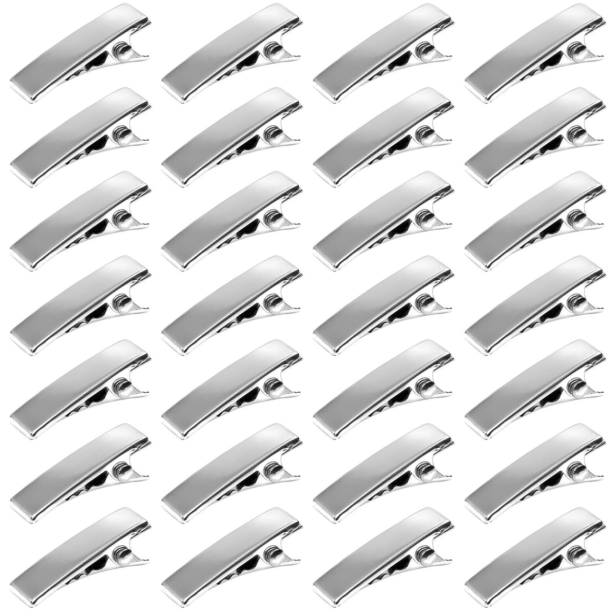 ELCOHO 150 Pieces Silver Metal Alligator Hair Clips - Single Prong Curl Hairbow Accessory