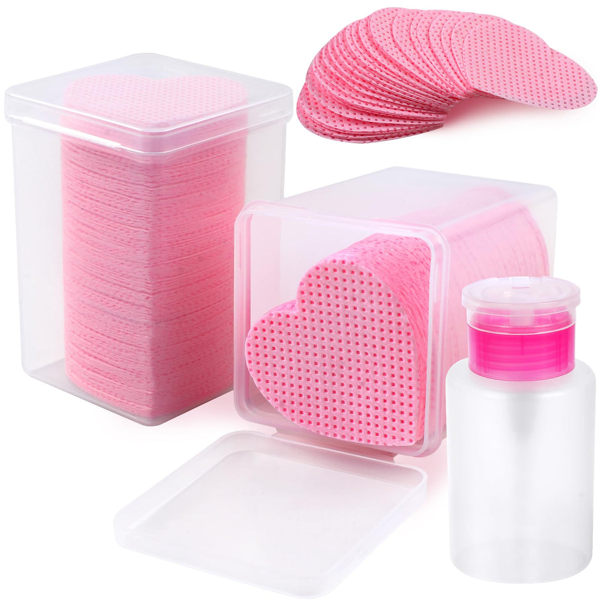 Zcdpfcbd 400Pcs Lint Free Nail Wipes & Pump Dispenser - Soft Non-Woven Eyelash Glue Clean