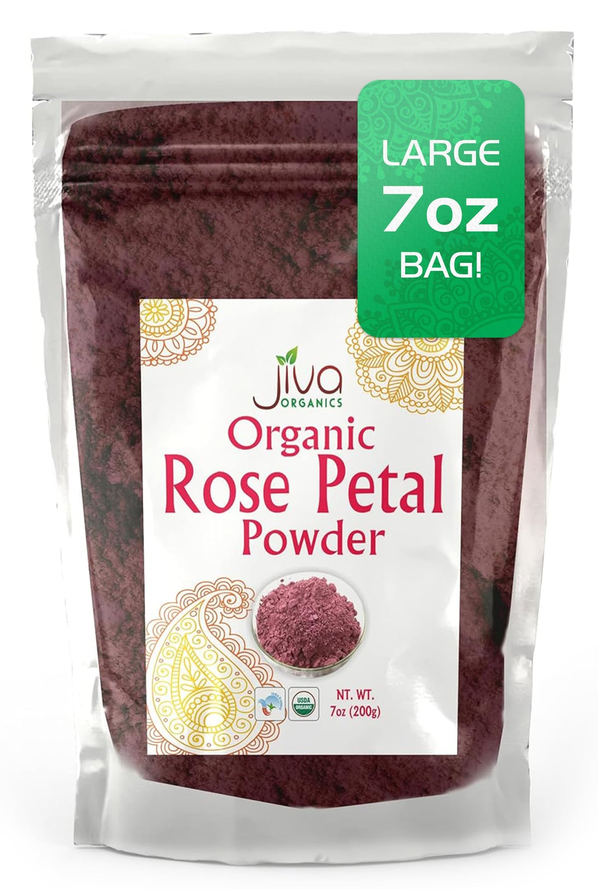 Jiva Organics Rose Petals Powder 200G - 100% Pure Natural Face Mask For Skin Care