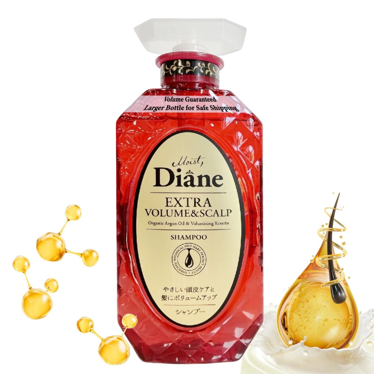 Moist Diane Organic Keratin Hydrating Shampoo For Dry Scalp, 15.2 Oz, Silicone & Sulfate Free