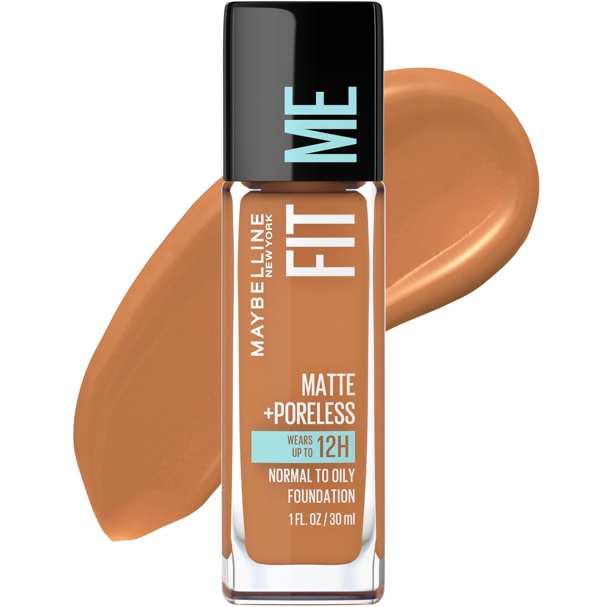 Maybelline Fit Me Matte + Poreless Foundation, Cappuccino, Oil-Free, 1 Fl Oz