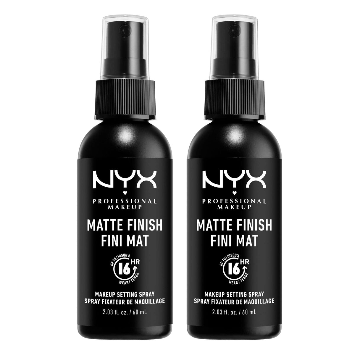 Nyx Professional Makeup Matte Finish Setting Spray - Vegan Formula, 2.03 Fl Oz (Pack Of 2)