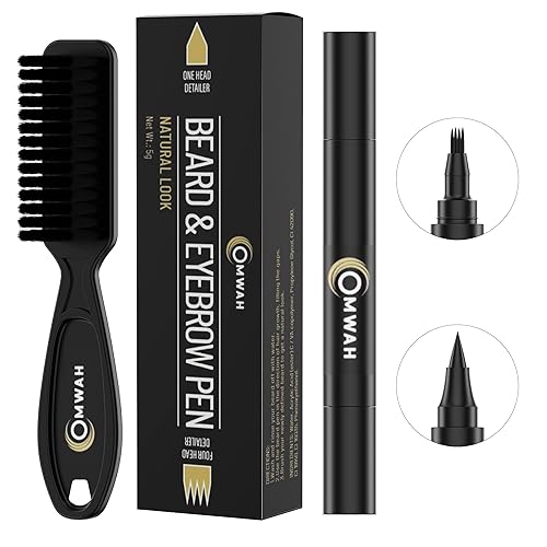 Omwah Dark Brown Beard And Eyebrow Pencil Filler, Waterproof, Long Lasting Natural Finish