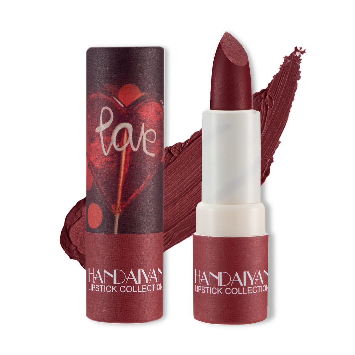 Xingxyuel Matte Nude Lipstick - Waterproof, Long Lasting, Non-Stick Cup, 08 Dark Red, 1.