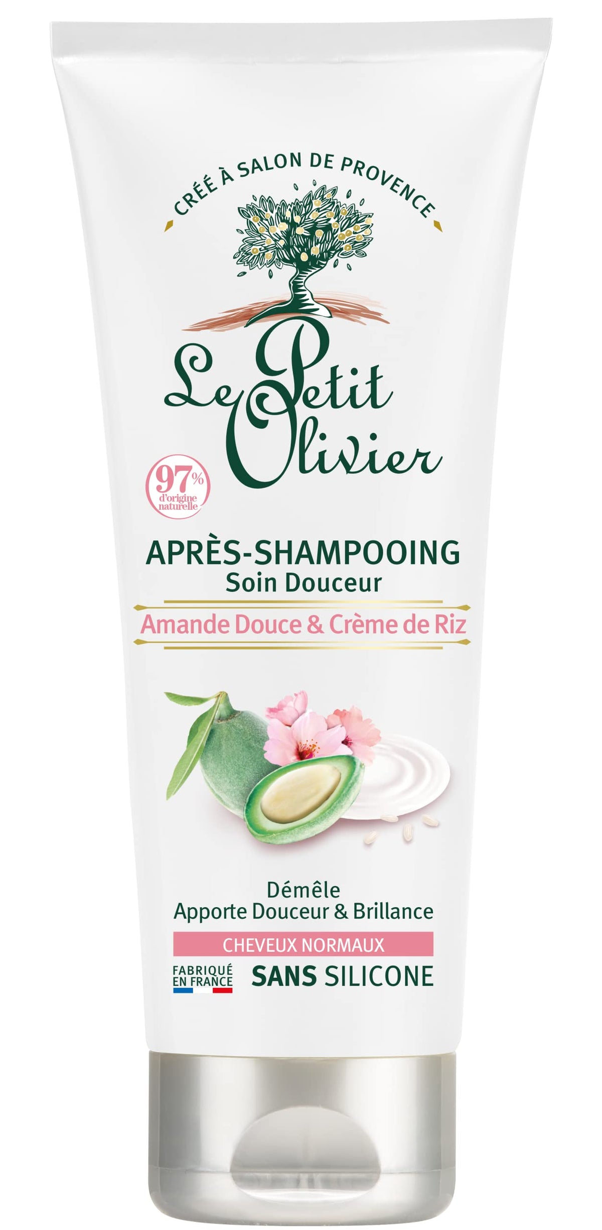 Le Petit Olivier Softening Conditioner, Sweet Almond & Rice, 6.76 Fl Oz, Cranberry