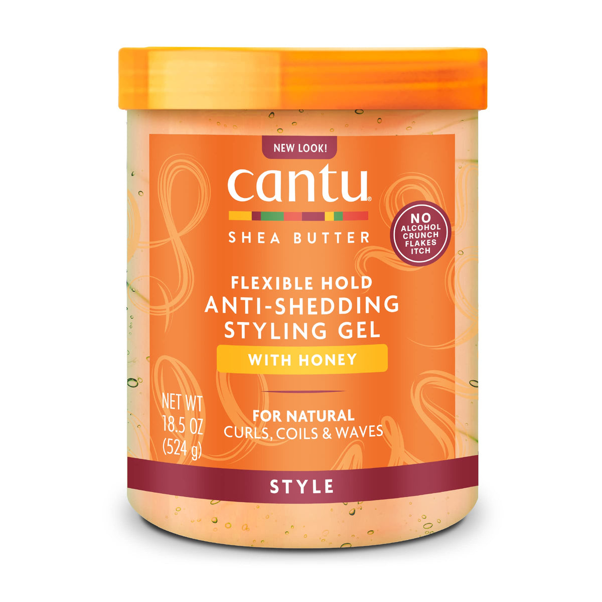 Cantu Shea Butter Maximum Hold Anti-Shedding Styling Gel, 18.5 Oz - Honey Formula