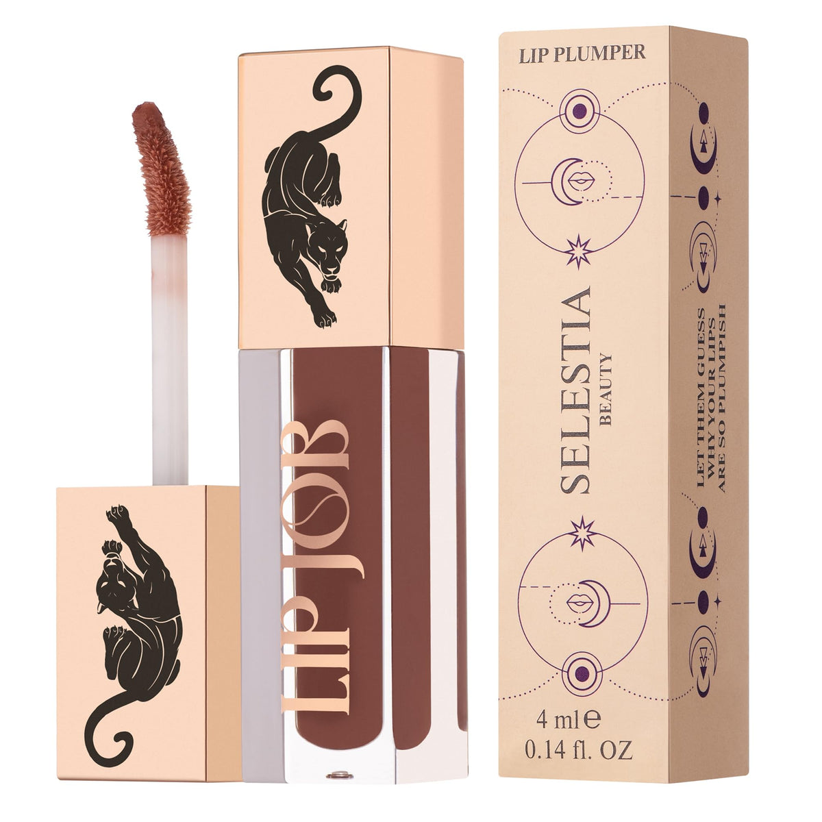 Selestia Beauty Lip Plumper Gloss - Hydrating & Smoothing Plumping Lip Gloss, 0.14 Fl Oz