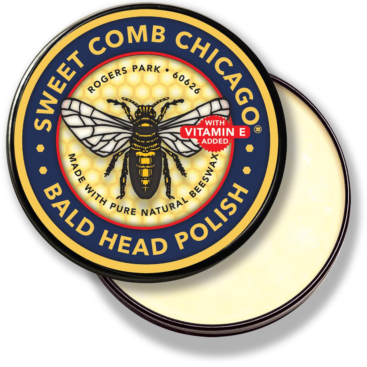 Sweet Comb Chicago Bald Head Polish - Waterproof Moisturizer For Men, 4 Oz, Great Gift Idea