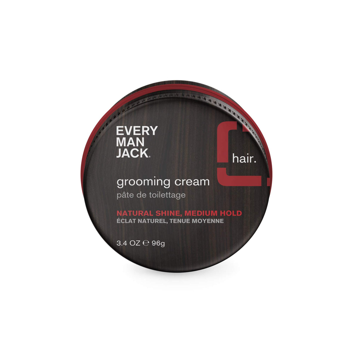 Every Man Jack Hair Styling Grooming Cream, 3.4 Oz - Natural Shine, Medium Hold, Paraben-Free