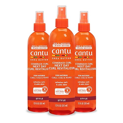 Cantu Comeback Curl Next Day Revitalizer With Shea Butter, 12 Fl Oz, Pack Of 3