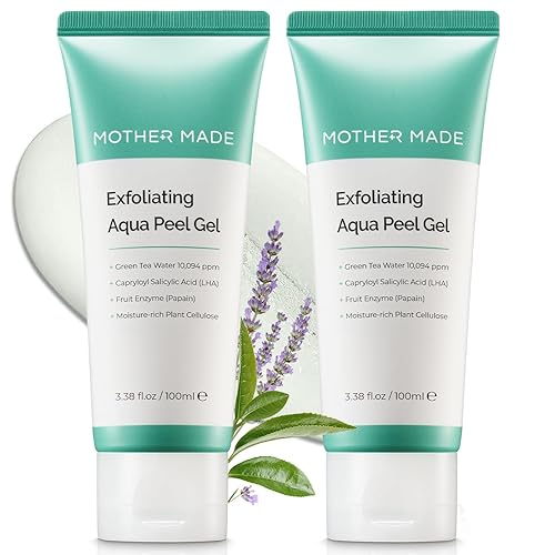 Mother Made Exfoliating Vegan Facial Peeling Solution, Green Tea & Vitamin E, 3.38 Fl Oz (2 Pack)