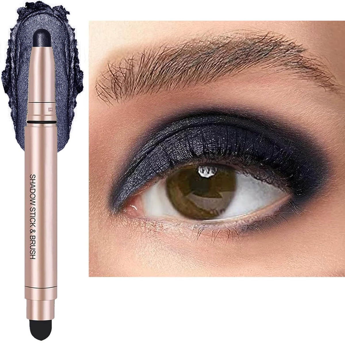 Metfdlaig Black Cream Eyeshadow Stick - Waterproof Shimmer Pencil, 1Oz, Hypoallergenic, High Pigment