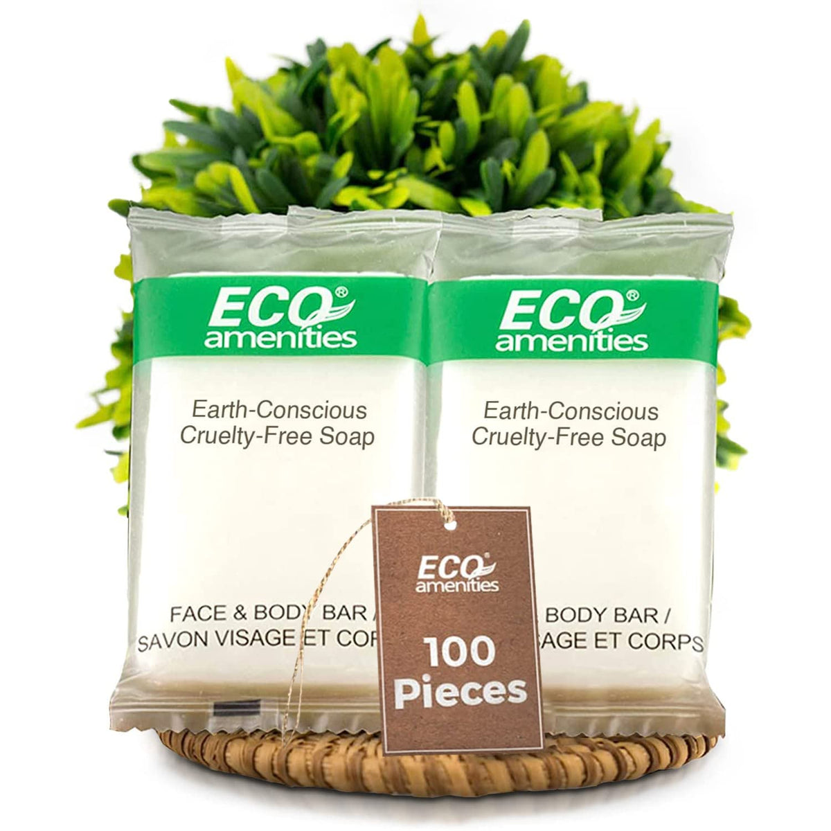 Eco Amenities Bar Soap Bulk - 100 Pack, 1 Oz Individually Wrapped Hotel Soap For Rentals