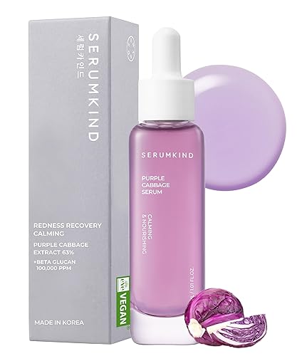 Srmknd Purple Cabbage Serum - Calming Skin Recovery, Vegan, 1.01 Fl. Oz.