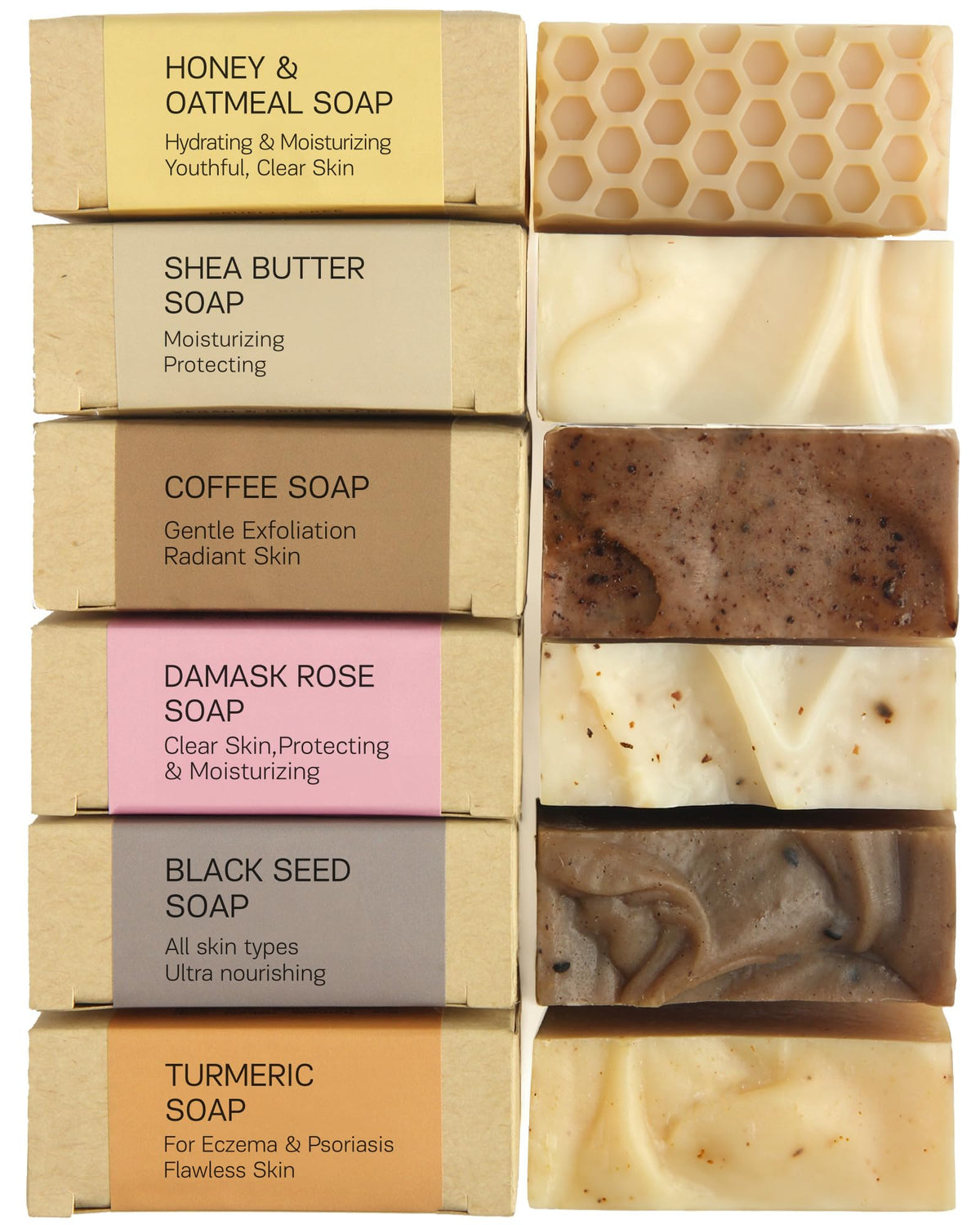 Authentic Bath & Soap Bar Soap Set - Natural, Hydrating, Anti-Aging, Cruelty Free, 6 Pack (