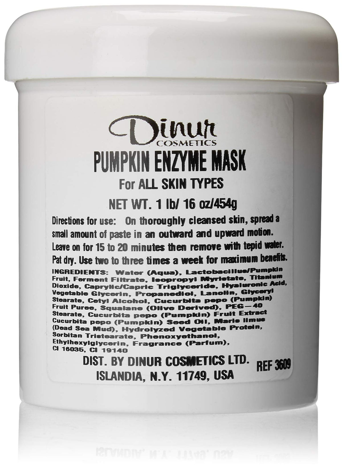 Dinur Cosmetics Pumpkin Enzyme Mask - Exfoliating & Brightening Facial Treatment, 16 Oz.