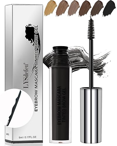 Lysdefeu Waterproof Tinted Brow Gel, Long-Lasting Smudge-Proof Eyebrow Makeup, 06 Ebony