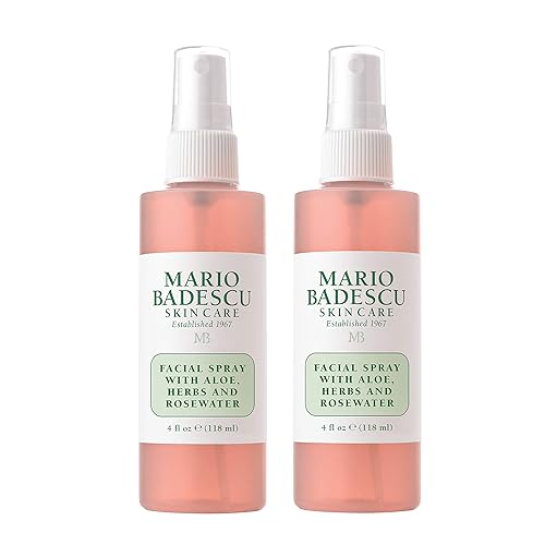 Mario Badescu Facial Spray With Aloe, Herbs & Rose Water, Hydrating Mist, 4 Fl Oz (Pack Of 2)