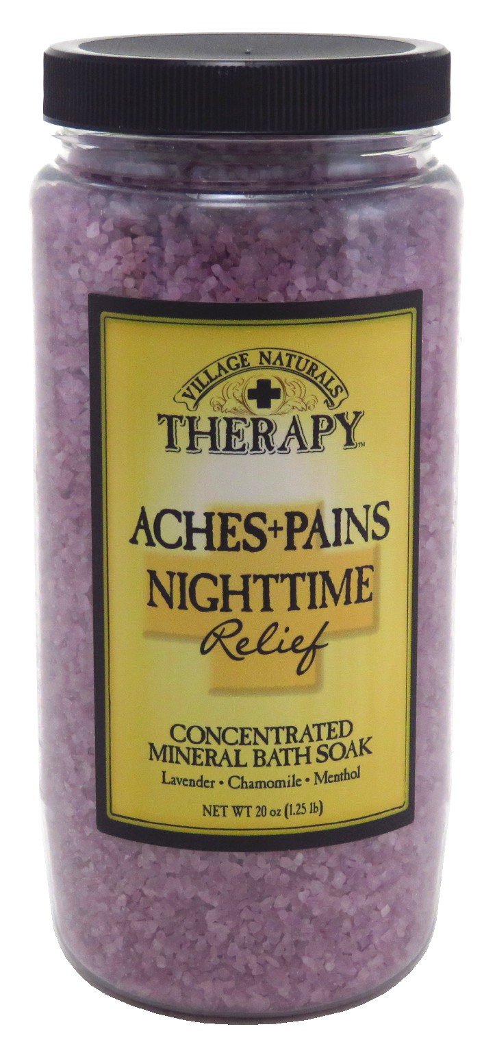 Village Naturals Aches & Pains Nighttime Relief Mineral Bath Soak, 20 Ounce