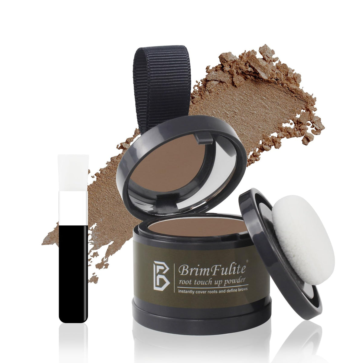 Brimfulite Hair Root Touch Up Powder, Light Brown, Windproof & Sweatproof, 0.14 Oz.