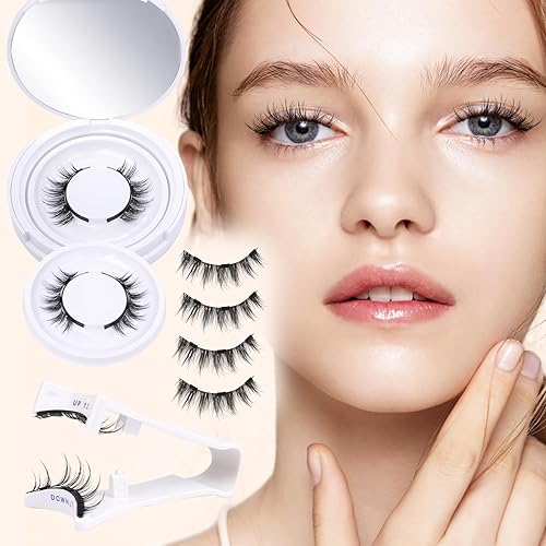 ALICE Magnetic Eyelashes Kit - 2 Pairs Reusable, No Glue, Easy to Apply, Natural Look