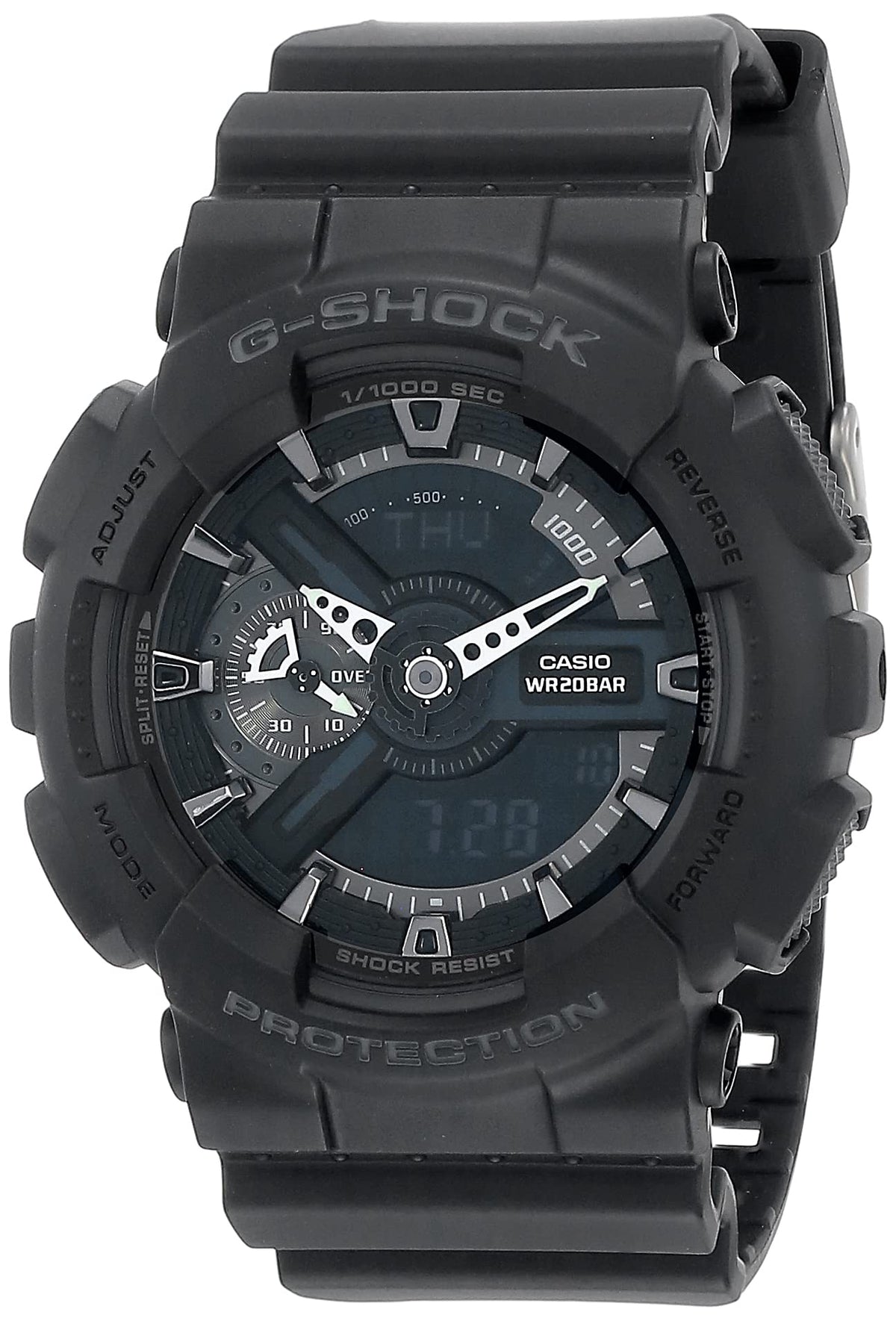 Casio G-Shock Men'S Ana-Digi World Time Watch, Black Dial #Ga110-1B, Durable Design