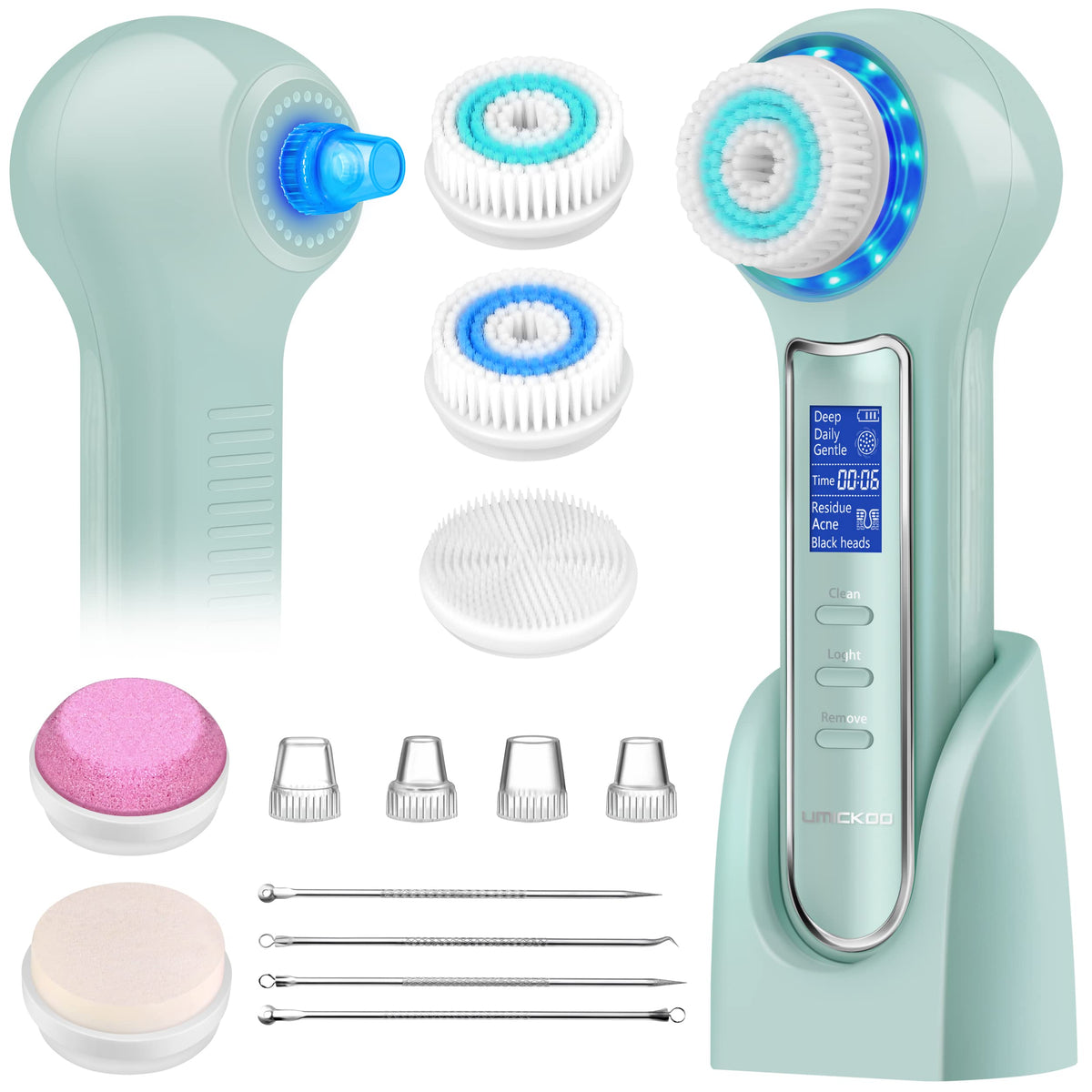 Umickoo Blackhead Remover Vacuum, 3-In-1 Waterproof Facial Cleansing Brush With Lcd Screen