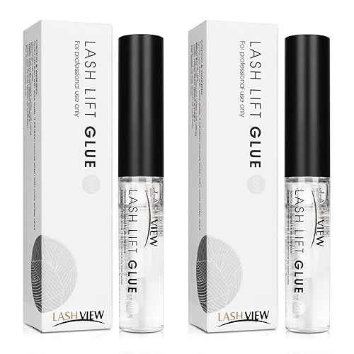 LASHVIEW Lash Lift Glue 2pcs - Odorless Eyelash Perm Adhesive, No Irritation, 5ML Each