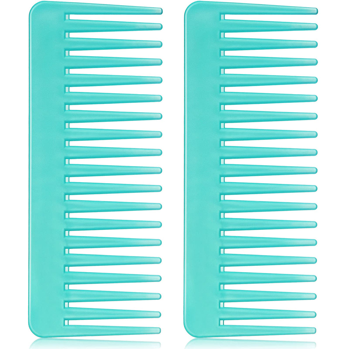 Patelai Large Cyan Wide Tooth Hair Detangling Comb For Curly Wet & Dry Hair