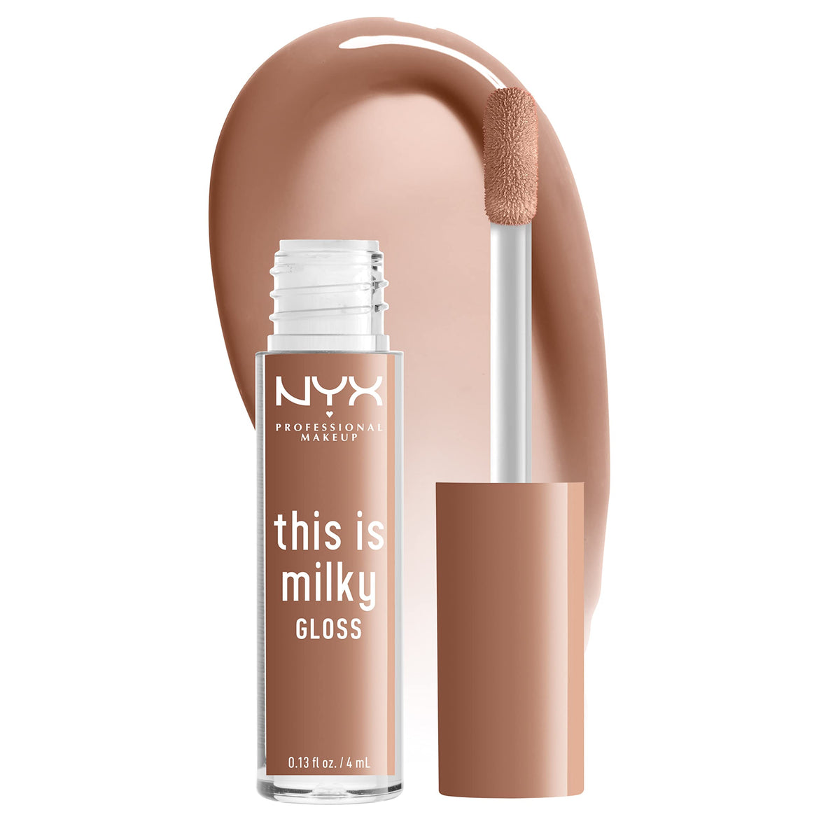 NYX PROFESSIONAL MAKEUP Milky Gloss - Vegan Lip Gloss, 12HR Hydration, Cookies & Milk, 0.13