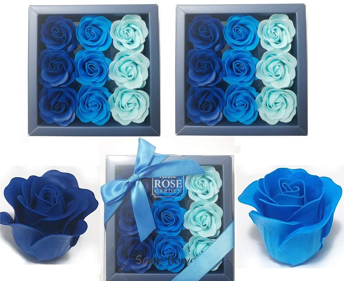 Jm Future Blue Flora Scented Rose Bath Soap - 3 Boxes, 27 Pcs, Perfect Gift For Any Occasion