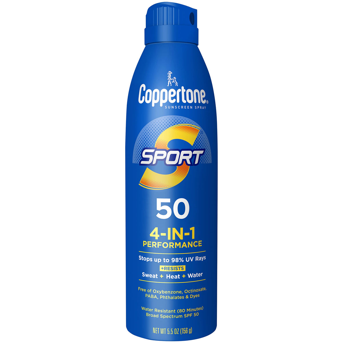 Coppertone Sport Sunscreen Spray Spf 50, Water Resistant, 5.5 Oz, Broad Spectrum Protection