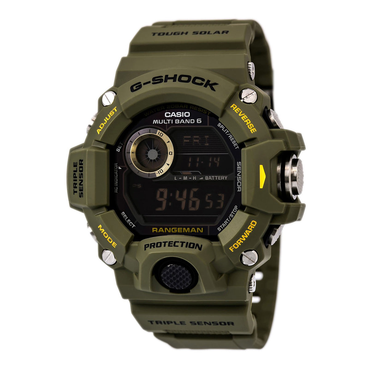 Casio Gw9400-3Cr Rangeman G-Shock Solar Atomic Watch - Olive Green, One Size