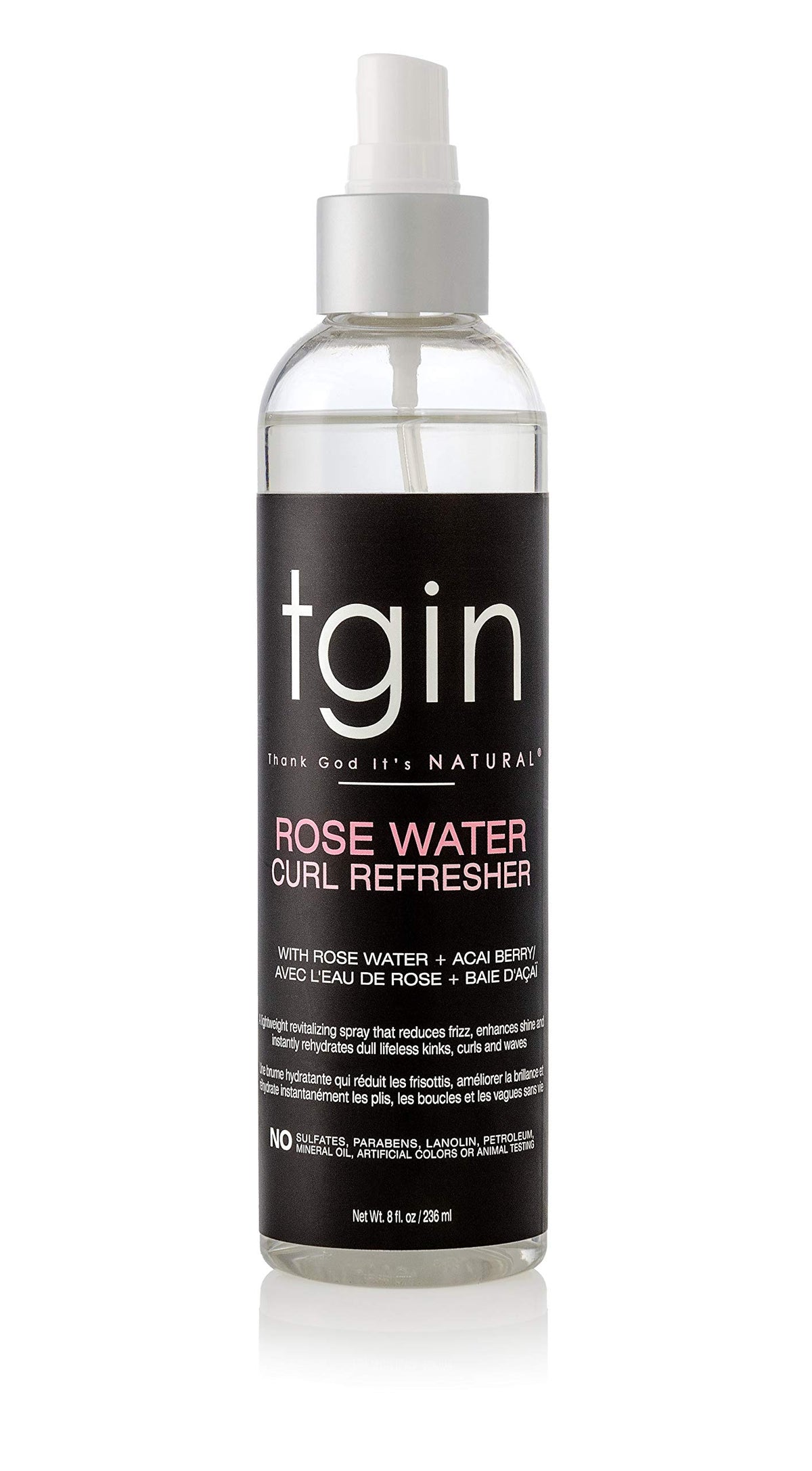 Tgin Rose Water Curl Refresher - Moisturizes Curly, Coily & Wavy Hair, 8 Fl Oz