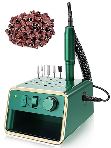 SUBAY Electric Nail Drill Machine - Portable Acrylic Gel File, 20000rpm, Manicure Kit, Dark Green