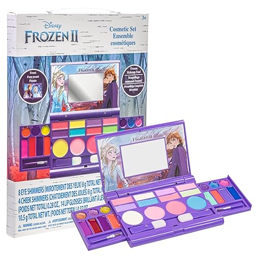 Townley Girl Disney Frozen Elsa Anna Makeup Set - 14 Lip Glosses, 8 Eye Shadows, 4 Blushes