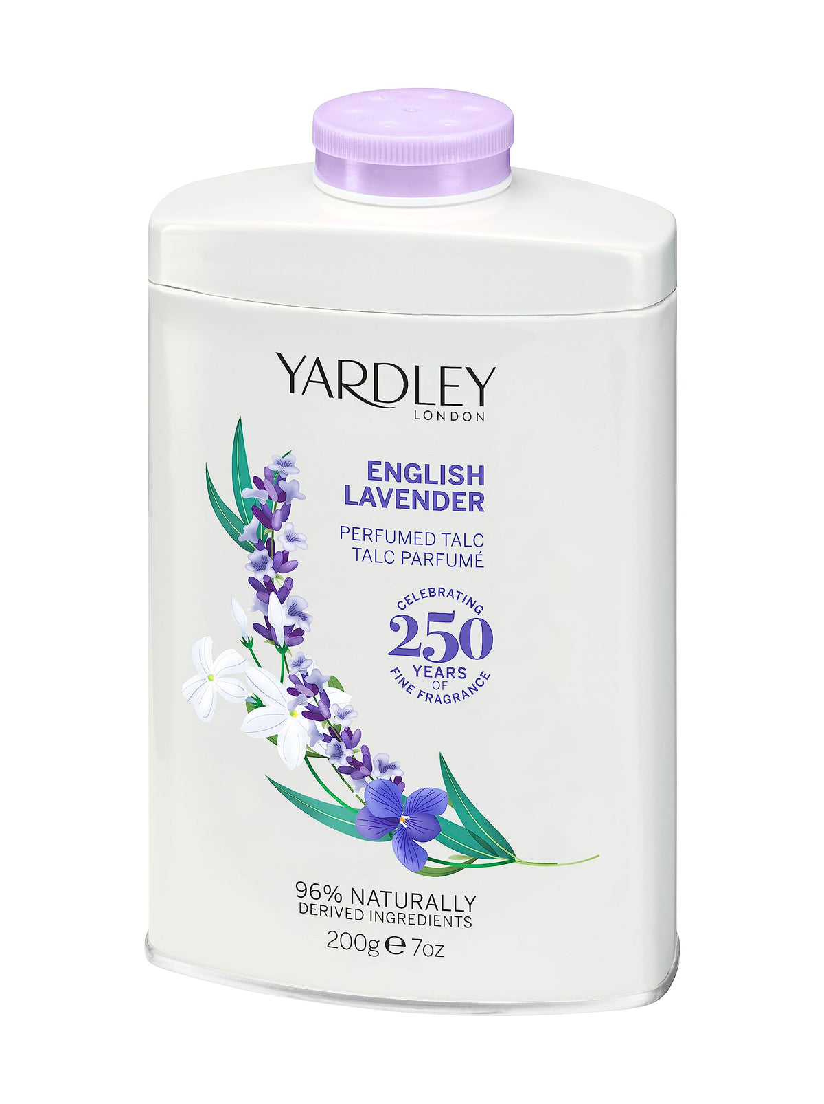 Yardley English Lavender 7 Oz Perfumed Talc - Fragrant Body Powder, Purple