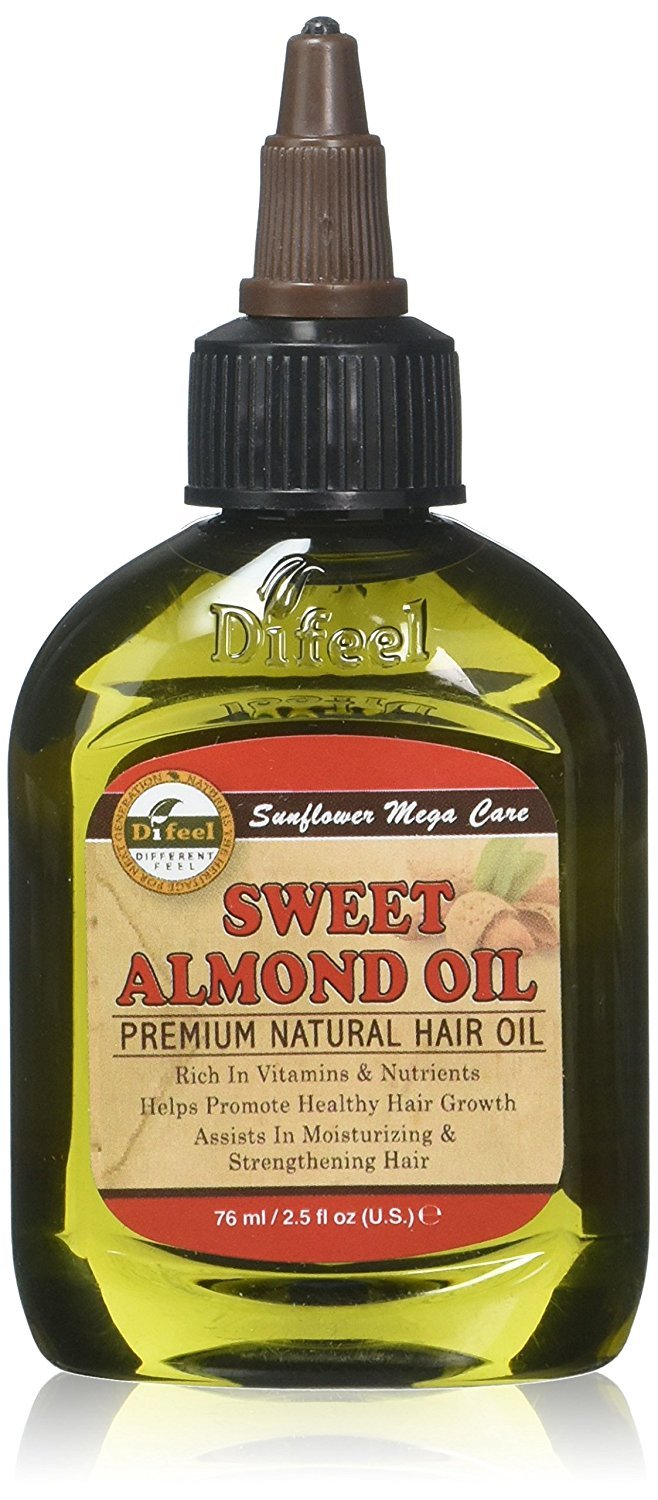 Difeel Sweet Almond Oil - Premium Natural Hair Care Oil, 2.5 Ounce