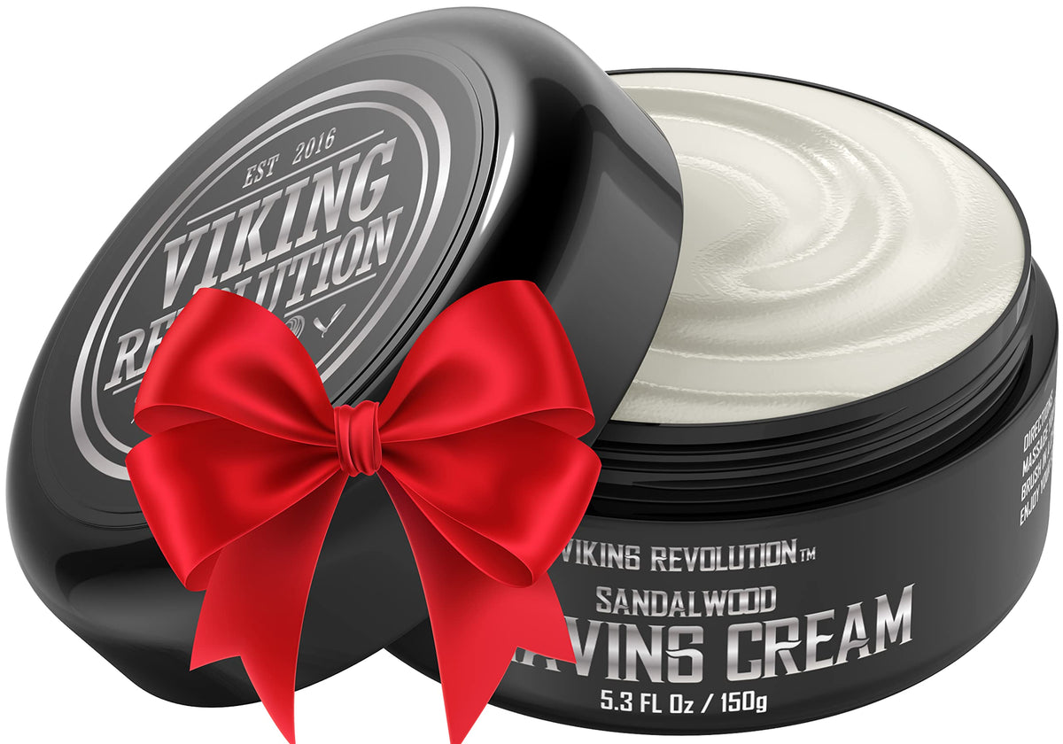 Viking Revolution Sandalwood Shaving Cream - Luxurious Rich Lather For The Smoothest Shave - 5.3Oz