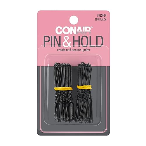 Conair Black Hair Pins, 100 Count Alloy Steel, Durable & Stylish Hair Accessories