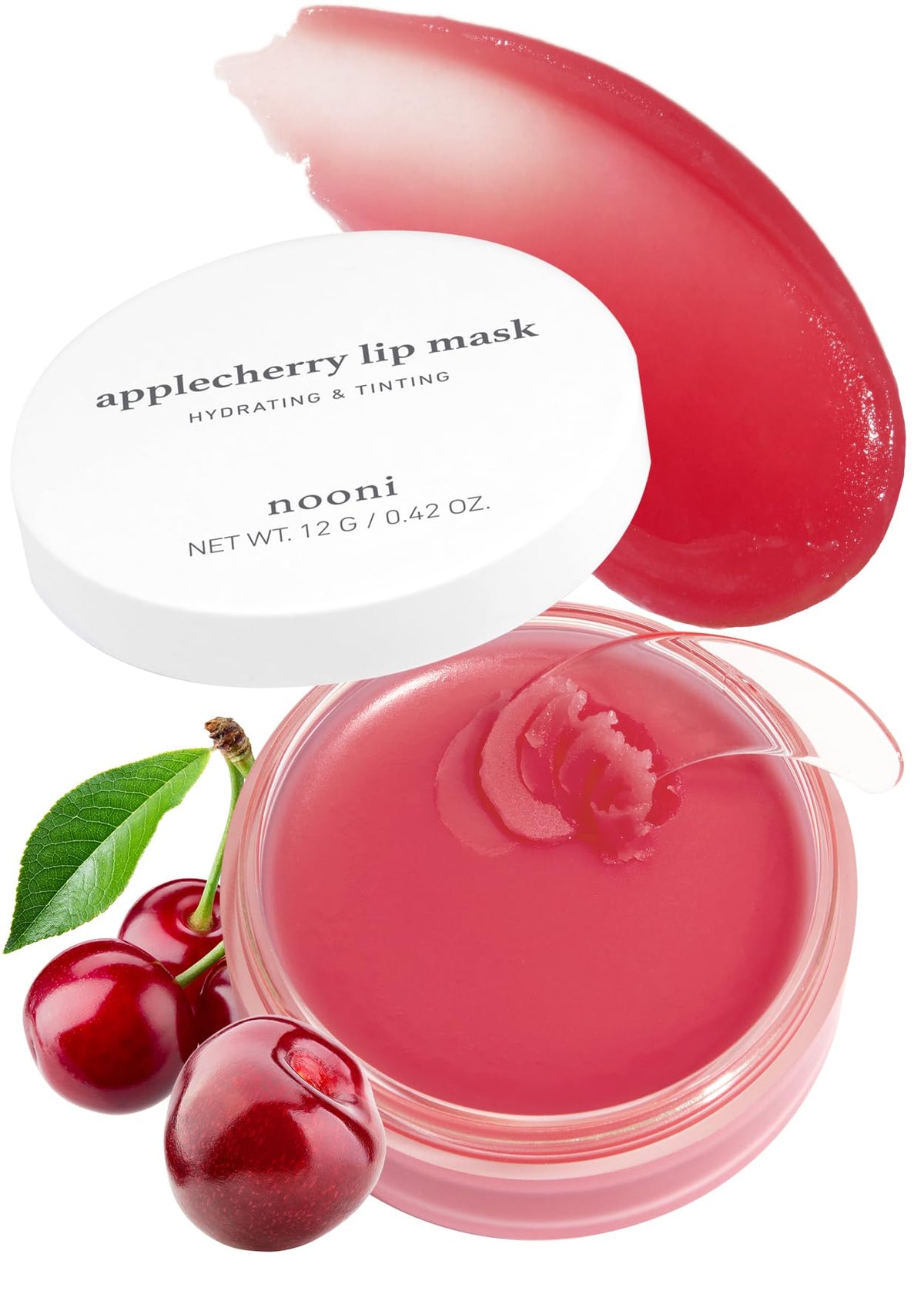 Nooni Korean Lip Butter Overnight Melting Balm - Applecherry Lip Mask, Hydrating & Nourishing, 0.42 Oz