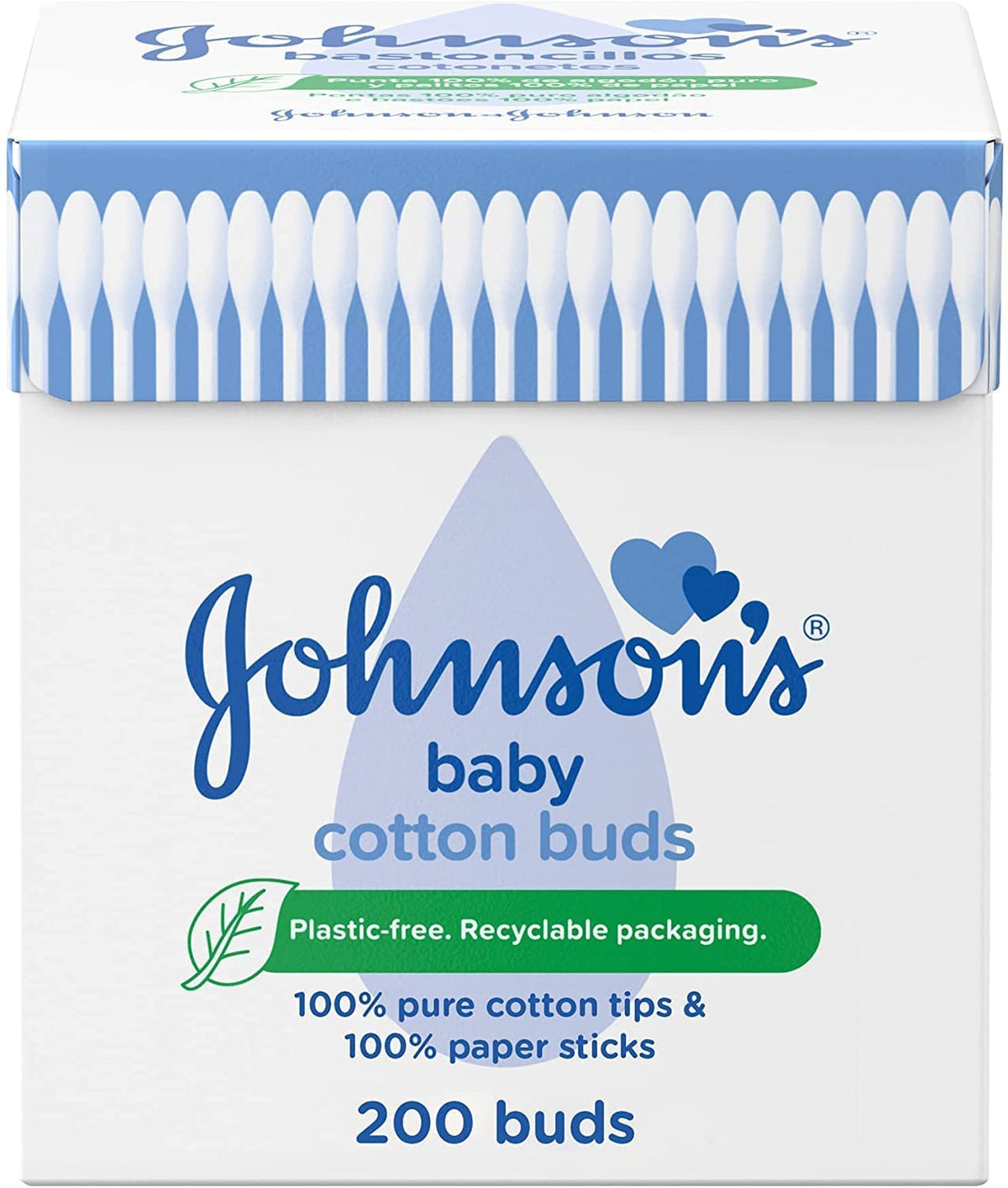 Johnson'S Baby Cotton Buds - 6 Packs Of 200 Cotton Swabs For Gentle Cleaning