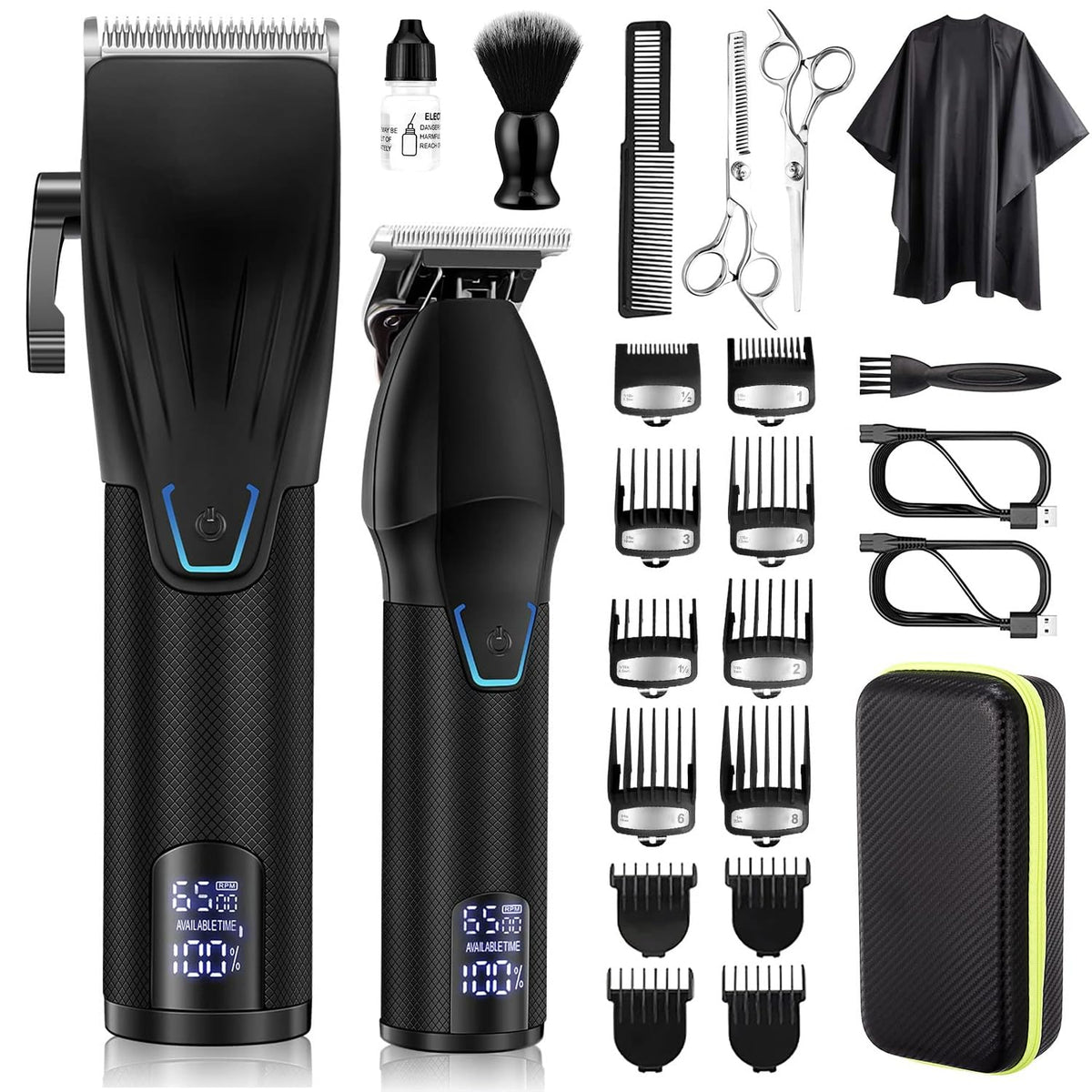 Karrte Professional Hair Clippers & Trimmer Kit For Men - Cordless Barber Haircut Set