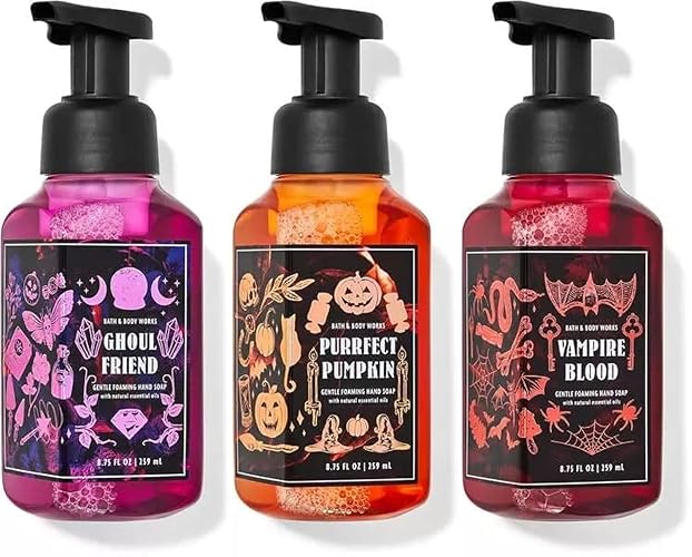 Bath & Body Works Halloween Foaming Hand Soap Trio - Ghoul Friend, Vampire Blood, Purrfect Pumpkin 8.75 Fl Oz