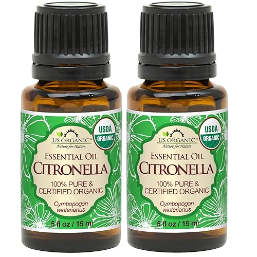 US Organic Citronella Essential Oil, 100% Pure, 15ml Pack of 2, Skin Care & DIY Projects