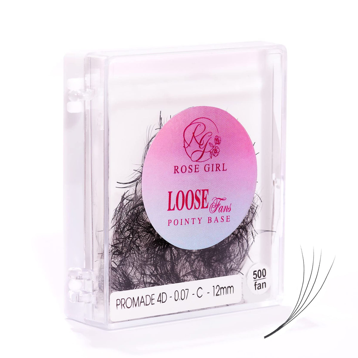 Rose Girl 15Mm Handmade Volume Eyelashes - 4D-0.07-C Curl, Natural Look, Korean P