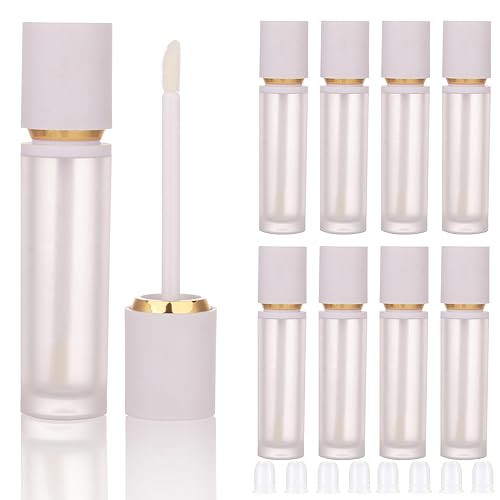 Cosidea 8Pcs White Lip Gloss Tubes 8Ml With Wand Applicator - Acrylic Lip Oil Containers