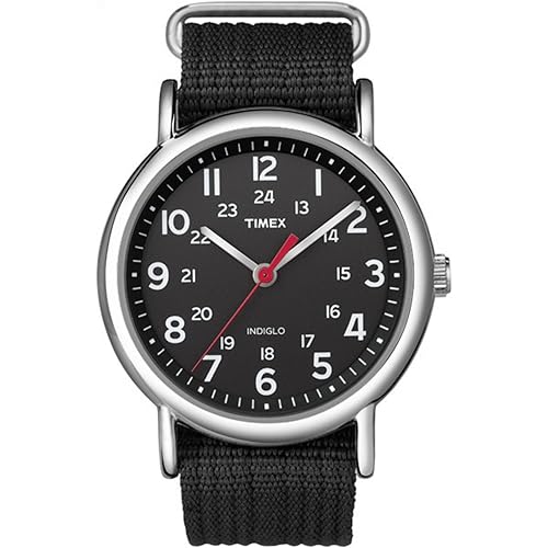 Timex Weekender 38Mm Black Nylon Slip-Thru Strap Unisex Watch - Stylish & Versatile