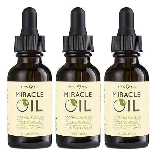 Earthly Body Miracle Oil 3 Pack - 100% Natural Tea Tree & Hemp Seed Oil Moisturizer