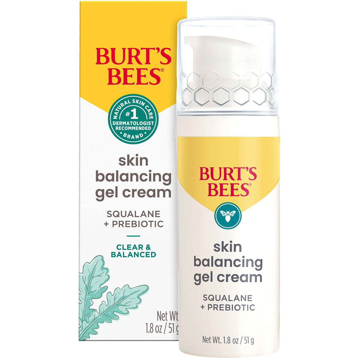 Burt’S Bees Gel Moisturizer With Squalane & Prebiotic For Breakout-Prone Skin, 1.8 Oz.